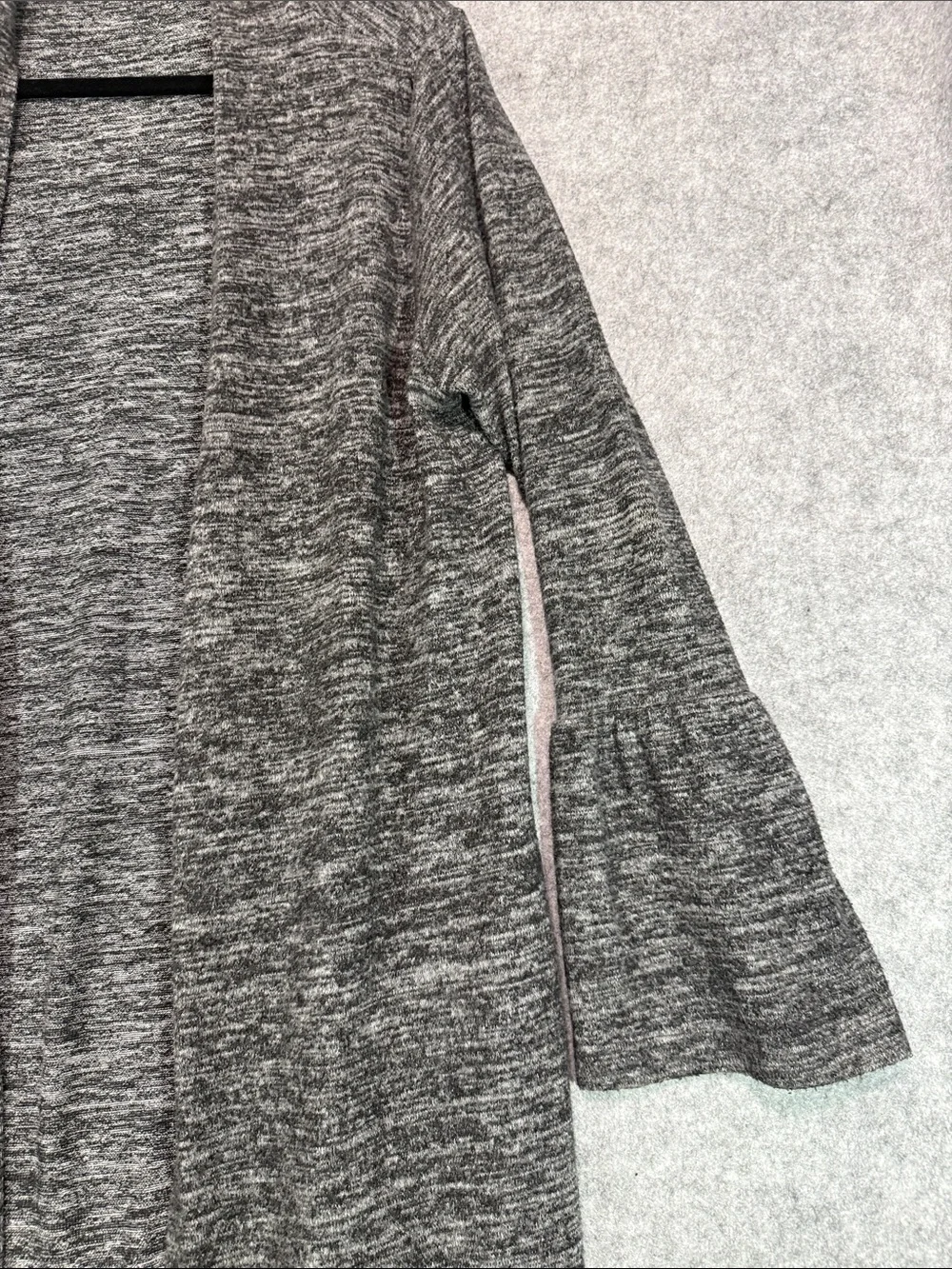 Soft Surroundings Cardigan - Womens L - Charcoal Heather Open-Front Duster Comfy
